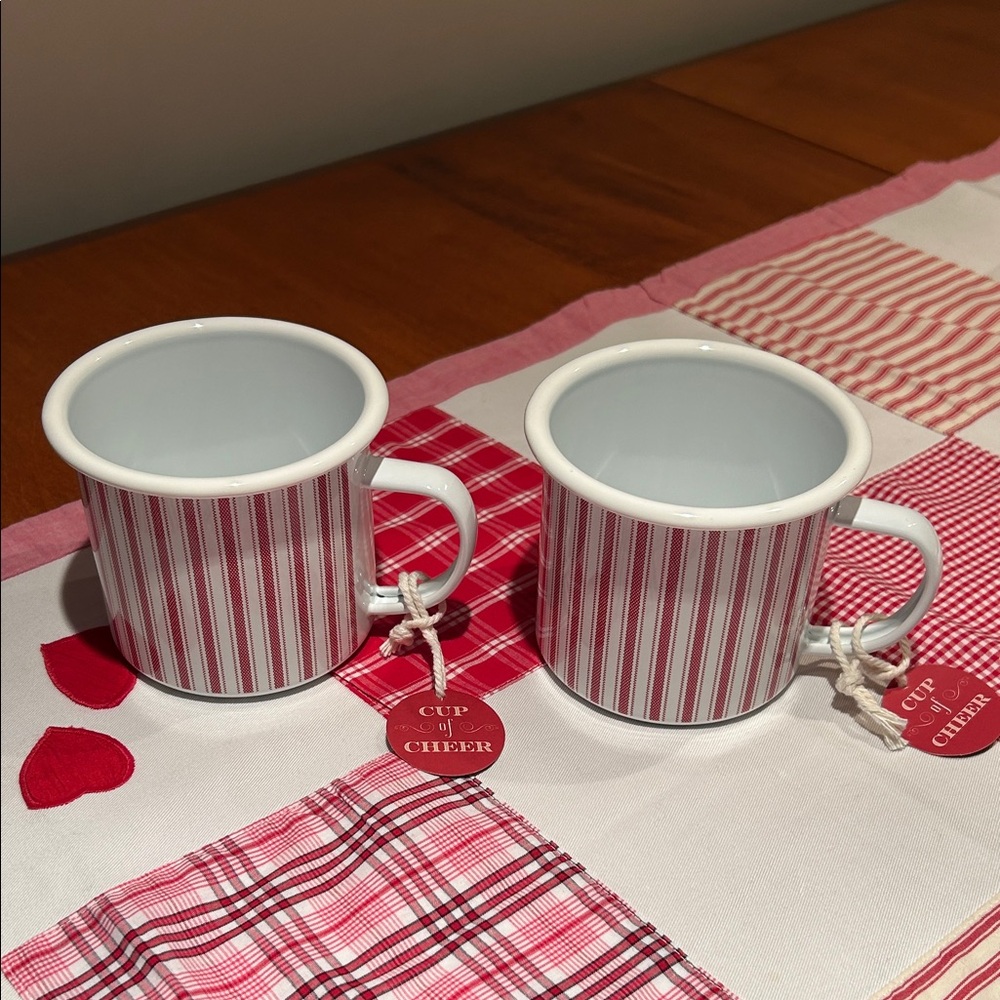 Red Striped Mugs